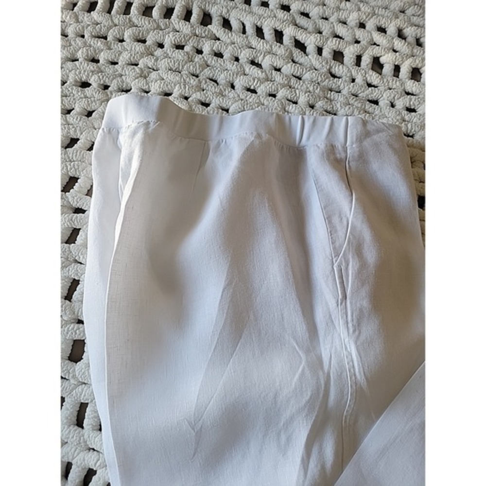 J.‎ Jill Pants Women's Size M Pull on White Linen Blend - Picture 5 of 9
